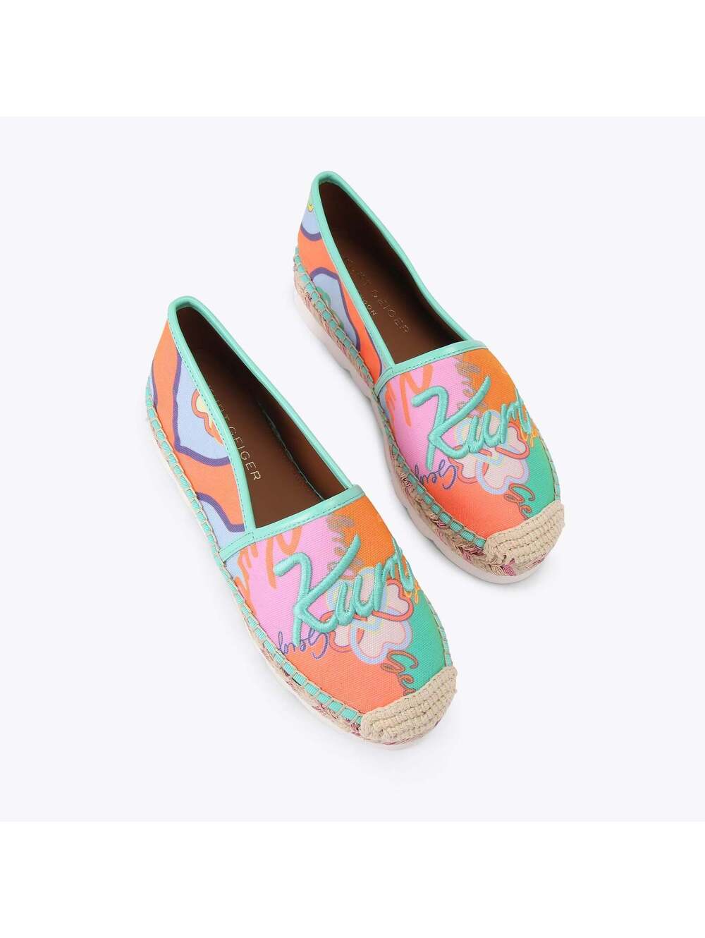 Kurt Geiger Cleated Espadrille Orange and Pink EU 39 / US 8